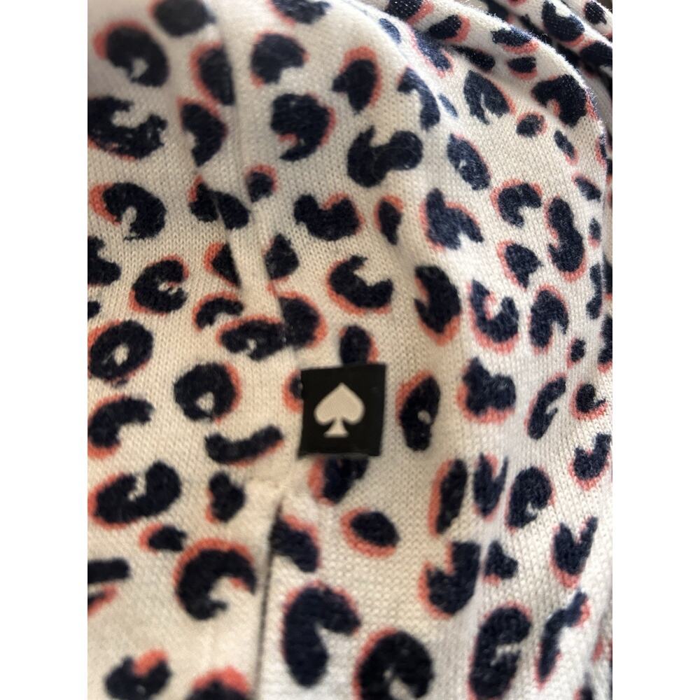 Kate Spade Womens Blue White Pink Leopard Print V-Neck Long Sleeve Pajama Set XL - Picture 15 of 16
